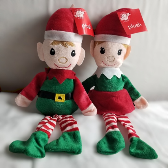 Christmas House Shelf-Sitting Plush Elves - Picture 1 of 6